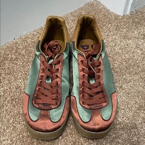 Jeffrey Campbell Green and Copper Sneakers